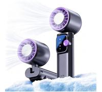 Mini ventilateur portable rafraîchissant - 199 vitesses - Puce de refroidissement - Écran intelligent - Pliable - Avec mousqueton