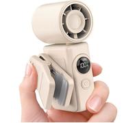 Mini Ventilateur Portable Rechargeable avec Clip Amovible 360°, 2400 mAh, 13500 RPM - pour Poussette, Bureau, Extérieur