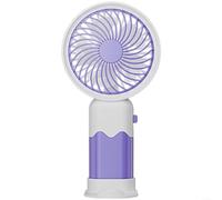 Mini ventilateur portable rechargeable par USB avec 2 vitesses et refroidissement silencieux, design compact en plastique violet, vert, rose ou jaune, idéal pour les voyages, le travail ou une