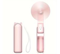 Mini ventilateur portable, rechargeable par USB, ventilateur portatif pliable réglable à 3 vitesses, adapté aux femmes, aux voyages et aux usages en extérieur White