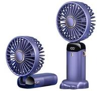 Mini ventilateur portable - Réglage libre à 90 °/Support pour téléphone portable/Affichage d'alimentation LED/Vitesse du vent à cinq vitesses - Violet violet G