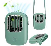 Mini ventilateur portable tour de cou rechargeable USB, refroidisseur d’air pour camping, bureau et extérieur, vert