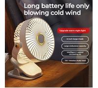 Mini-ventilateur portable ultra-silencieux (avec éclairage d'ambiance et 5 vitesses) - Rechargeable par USB