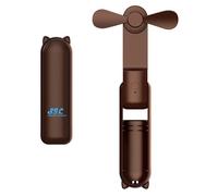 Mini ventilateur portable, ventilateur de bureau silencieux, rechargeable par USB-C, couleur marron