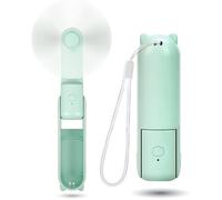Mini ventilateur portatif, 3 vitesses, rechargeable, silencieux [9 à 15 heures de fonctionnement],vert
