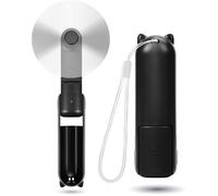 Mini ventilateur portatif, 3 vitesses, rechargeable, silencieux, portable, USB, avec batterie externe, noir