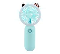 Mini ventilateur portatif avec lumière - Veilleuse portable rechargeable par USB, mini ventilateur d'été en plein air, 3 vitesses, gadget de refroidissement de bureau pour le camping, la salle de spor