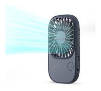 Mini ventilateur portatif avec support, rechargeable par USB, 3 vitesses, idéal pour un bureau ou un dortoir, bleu