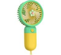 Mini ventilateur portatif rechargeable-Dessin animé,cadeaux pour enfants-Pour la maison,les étudiants et l'extérieur-Fleur verte