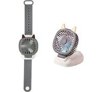 Mini Ventilateur Rechargeable USB Frusde Style de Montre Petit Diable 3 Vitesse-Gris G