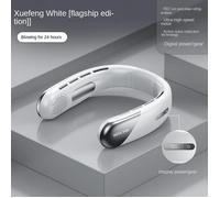 Mini ventilateur tour de cou portable 10 000 mAh, silencieux, rechargeable par USB, 3 vitesses, silencieux, électrique, blanc