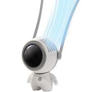Mini ventilateur tour de cou portable sans pales en forme d'astronaute - USB - Pour l'extérieur, les voyages, le camping, le [X414]