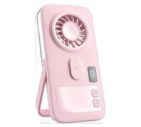 Mini ventilateur USB portable - Ventilateur de poche/de table - 4 vitesses - Batterie lithium rechargeable - Fonctionnement silencieux - Brume humidifiante - Rose