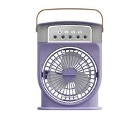 Mini Ventilateur USB Rechargeable Lumière Nuit Brumisation Rafraîchisseur