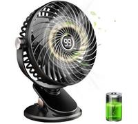 Mini ventilateur USB silencieux avec écran LCD. Ventilateur compact, rechargeable et portable. Ventilateur à pince.