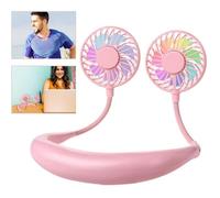 Mini Ventilateur USB,Ventilateur Nuque Rechargeable,Ventilateur D'encolure,à Double Tête àVent 3 Vitesses pour l'extérieur Camping
