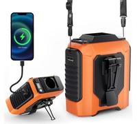 Mini-ventilateur - Ventilateur - Ventilateur de hanche - Ventilateur USB 3600 mAh avec 5 niveaux de vent et fonction lampe de poche - Ventilateur portable pour le camping, le travail, les voyages et l
