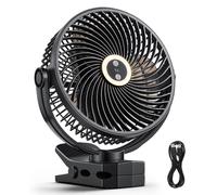 Mini-ventilateur VEVOR avec clip, ventilateur de table avec LED, port USB, 3 vitesses et mode circulation d'air, ventilateur de table pour bureau, voiturette de golf, camping en plein air, tapis de co