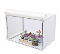 Mini véranda d'intérieur et d'extérieur, petite serre avec une porte zippée, paillis de jardin imperméable, protège les plantes du gel froid (blanc, 80 x 40 x 40 cm)