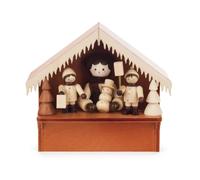 Miniature De Noël Stand De Marché De Noël Enfants Lanternes L 9,5 X H 8 X P 4 Cm