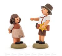 Miniature Hänsel Et Gretel H= Env 5,5 CM Neuf Erzgebirge Figurine en Bois
