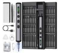 Miniature kit de tournevis électrique 72 en 1, tournevis de précision rechargeable avec 5 réglages de couple, idéal pour la réparation de téléphones portables, d'ordinateurs portables et de montres