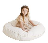 MINICAMP Coussins de Sol Enfants - Pouf Ultra-Moelleux Lavable avec Housse Sherpa - 100 cm Large - Mignon Fauteuil de Lecture pour Tout-Petits et Adolescents (Blanc)