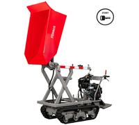 Minidumper à chenilles avec élévateur à ciseaux hydraulique benne 800kg 13CH 6+2R vitesses démarrage électrique Stattos MRDS800H6E