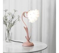 minifair Les Filles Lampe De Chevet,Dimmable Lampe De Bureau Col De Cygne Avec Muguet Acrylique Abat Jour,Lampe De Lecture Pour Chevet D'éTude De Chambre à Coucher Dortoir,Lampe Bureau Enfant Rose