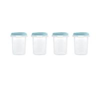 Miniland Set 4 Océan Hermisisé 250ml. Pack de 4 hermétiques gradués sûrs, résistants et adaptés au lave-vaisselle, micro-ondes et congélateur. Collection Terra.