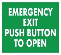 Minimalist Emergency Exit Press Button Open Tin Sign 12x8 Inch