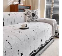 Minimalist Starry Sky Sofa Cover, All Season Chenille Sofa Throw | Decorative Throw Blanket With Tassels, Large Universal Furniture Protector Cover, For Sofa Couch Bed Chair(A,180x340cm)