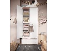 MINIO go for it, Armoire LUNA 2 portes 1 tiroir blanc/rose