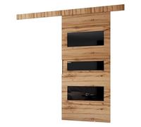 MINIO go for it - Ensemble de porte coulissante CLEAN C 106 cm de large | Montage mural, système de porte coulissante, portes intérieures - Chêne Wotan