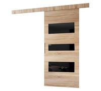 MINIO go for it - Ensemble de porte coulissante CLEAN C 106 cm de large | Montage mural, système de porte coulissante, portes intérieures - chêne Sonoma