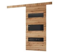 MINIO go for it - Ensemble de porte coulissante CLEAN D 86 cm de large | Montage mural, système de porte coulissante, portes intérieures - Chêne Wotan