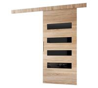 MINIO go for it - Ensemble de porte coulissante CLEAN F 86 cm de large | Montage mural, système de porte coulissante, portes intérieures - chêne Sonoma