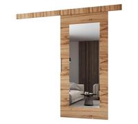 MINIO go for it - Ensemble de porte coulissante CLEAN I 76 cm de large | Montage mural, système de porte coulissante, portes intérieures - Chêne Wotan