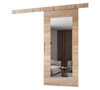 MINIO go for it - Ensemble de porte coulissante CLEAN I 86 cm de large | Montage mural, système de porte coulissante, portes intérieures - chêne Sonoma