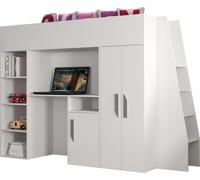 MINIO go for it, lit superposé "PARTY 15", poignées grises en MDF, couleur blanche