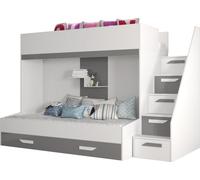 MINIO go for it, Lit superposé "PARTY 16", Lit d'enfant, Couleur gris / blanc