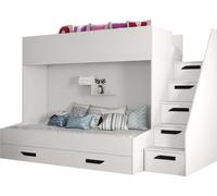 MINIO go for it, lit superposé "PARTY 16", poignées noires en MDF, couleur blanche