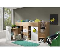 MINIO go for it, Lit surélevé avec bureau SMARTI 3 Blanc Droite