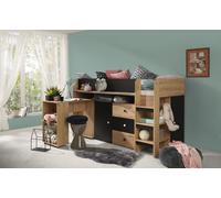 MINIO go for it, Lit surélevé avec bureau SMARTI Noir Droite