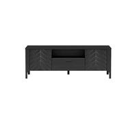 MINIO go for it - Meuble TV Monza Lowboard 160 cm de Large | Buffet, panneau de particules, couleur : bois noir