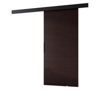 MINIO go for it - Porte coulissante PRIM A, porte intérieure 106 cm | Système de porte coulissante, Lacobel, montage mural, poignée noire, couleur : chêne wengé / noir