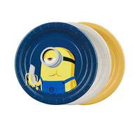Minions - Lot de 6 assiettes en carton - 18 cm - Assiettes jetables - Sans plastique - Pour anniversaire d'enfant - Décoration de fête - Jaune, bleu et blanc