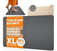 Minismus Tapis de Bain Diatomite Puzzle 80x50 cm, Format XL, Gris Foncé | Tapis de douche, absorbant et antidérapant, séchage rapide, format XL, pour douche et baignoire moderne
