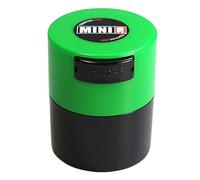 Minivac - Récipient de stockage portatif étanche à l'air multi-usage de 10 à 30 grammes, hermétique pour les produits secs, la nourriture, et les herbes, Plastique, Green Cap Black Body, .12-Liter/4-Fluid Ounce