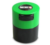 Minivac - Récipient de stockage portatif étanche à l'air multi-usage de 10 à 30 grammes, hermétique pour les produits secs, la nourriture, et les herbes, Plastique, Green Cap Black Body, .12-Liter/4-Fluid Ounce